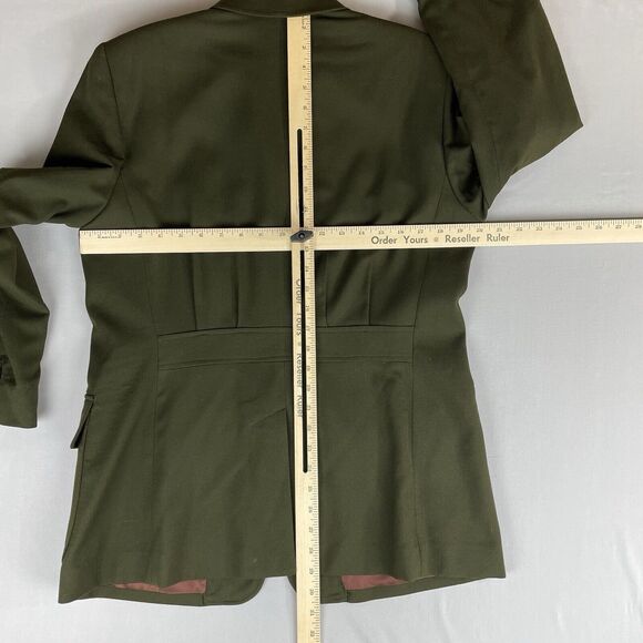 Ralph Lauren Wool Equestrian Jacket Women's Vintage 12 Green Gabardine Military - Picture 9 of 16
